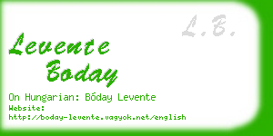 levente boday business card